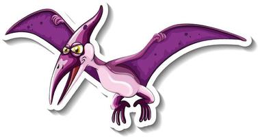 Pteranodon dinosaur cartoon character sticker vector