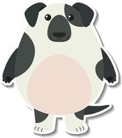 Chubby dog animal cartoon sticker vector