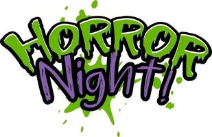 Dripping green blood style with word Horror Night vector