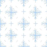 Seamless frosty ice pattern with snowflakes. Flat vector background
