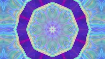 abstrakter symmetrischer mehrfarbiger Kaleidoskophintergrund. video