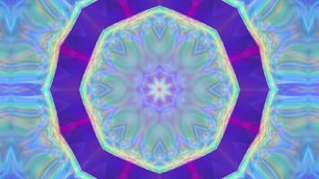 Abstract symmetrical multicolored kaleidoscope background. video