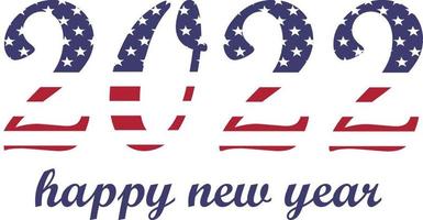 Happy New Year 2022 USA Flag vector