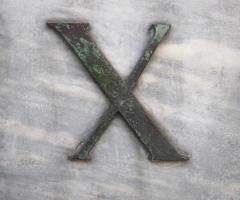 bronze letter X