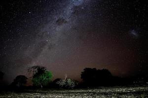 Panorama of clear night sky with stars photo