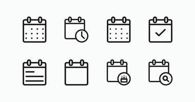 icono de línea de calendario establecido eps10. colección de iconos de calendario - vector de stock
