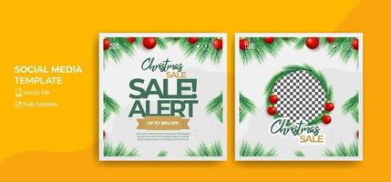 Trendy Christmas background for social media post template collection vector
