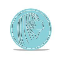 vector logo para negocios en la industria de la belleza, salud, higiene personal. hermosa imagen de un rostro femenino.