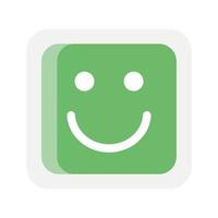 icono de cara sonriente cuadrada emoji verde vector