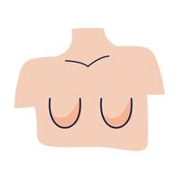 breast woman body doodle style icon vector