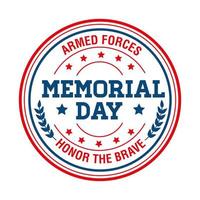 memorial day stamp vector