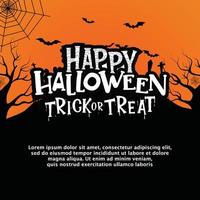 Flat Halloween Card With Spiderweb vector