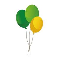 green and yellow balloons helium floating vector