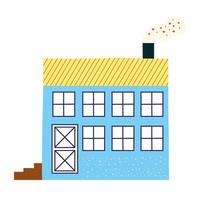 house blue building vector