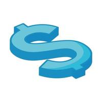 dollar symbol isometric vector