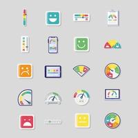 bundle of twenty customer satisfaction set icons vector