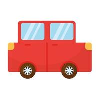 red car toy isolated icon vector