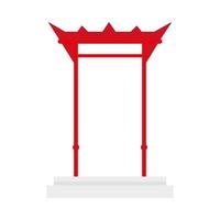 asian arch structure red icon vector