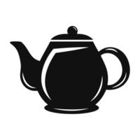 black teapot utensil silhouette icon vector