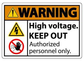 Warning High Voltage Keep Out Sign Isolate On White Background,Vector Illustration EPS.10 vector