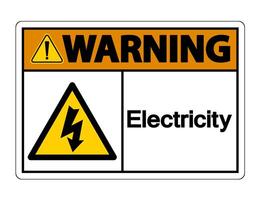 Warning Electricity Symbol Sign on white background vector