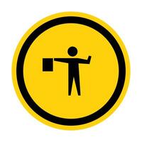 Flagger Ahead Symbol Sign Isolate on White Background,Vector Illustration vector