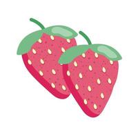 fresh strawberries fruit nutritive icon vector