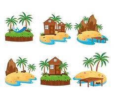 seis escenas de islas vector