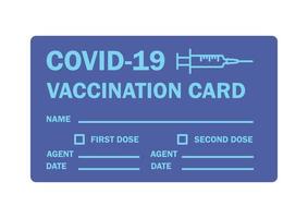 pasaporte de la vacuna. certificado o tarjeta de vacunación contra el covid-19. documento para demostrar que una persona ha sido vacunada con la vacuna covid-19. vector