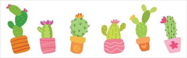 conjunto realista de cactus vector