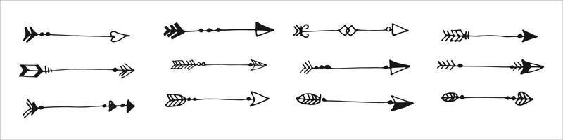 Collection hand drawn arrows vector