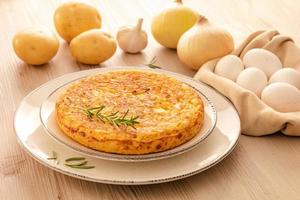Spanish omelette with potatoes, Spanish cuisine. Tortilla espanola photo