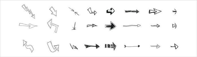 Grunge arrows vector set on white background