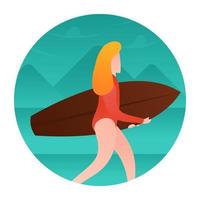 Trendy Surfing Concepts vector