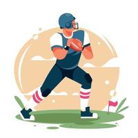 Athlete Character Playing Rugby vector