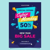 cartel especial de venta de cyber monday vector