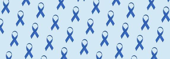 Banner con patrón de cinta azul, símbolo del día mundial de la diabetes foto