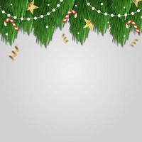 Christmas tree on white background, web template for festive promotional items photo