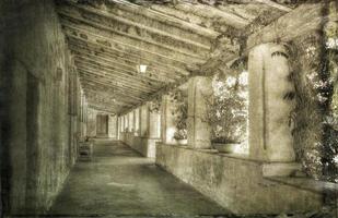 Textured View of Carmel Mission Corridor photo