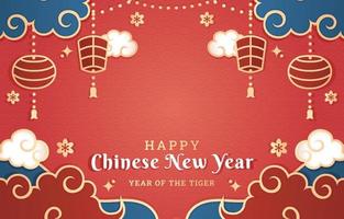 fondo de año nuevo chino degradado con linterna vector