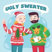 Friends Celebrating Ugly Sweater vector