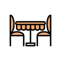 table with chairs dinning icon vector