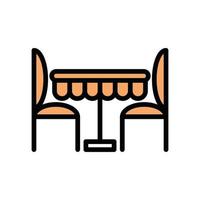 table with chairs dinning icon vector