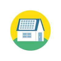 house with solar panel energy vector