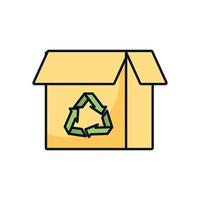 box with arrows recycle symbol vector