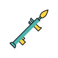 rocket launcher military force line and fill style icon vector