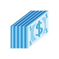 bills money dollars isometric style icon vector