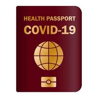 Vaccinated health passport. Travel immune passport. Paper document to show that a person has been vaccinated with the Covid-19 vaccine. Immunity paper document from coronavirus vector