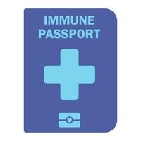 pasaporte sanitario vacunado. pasaporte inmune de viaje. documento en papel para demostrar que una persona ha sido vacunada con la vacuna covid-19. documento de inmunidad en papel del coronavirus vector