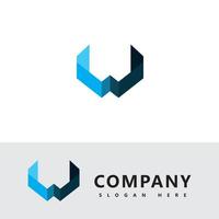 Diseño de plantilla de logotipo, icono y símbolos de empresa de letras w vector